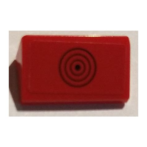 Lego Red Slope X With Black Circles Sticker Brick