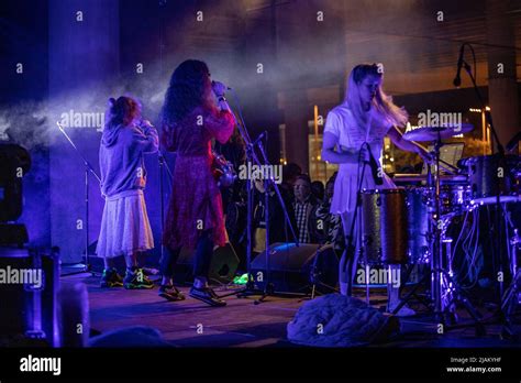 May 30th 2022 Zagreb Croatia Pussy Riot A Russian Feminist Protest Band Performing As Part