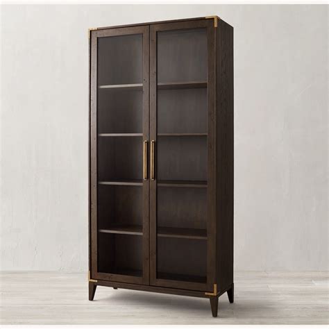 Restoration Hardware Cayden Glass Double Door Cabinet AptDeco