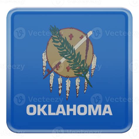 Oklahoma 3d Textured Glossy Square Flag 10868655 Png