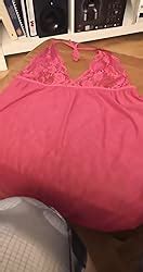 Charmnight Women S Bobydoll Sexy Lingerie Set Deep V Neck Nightwear Rose Red M Amazon Co Uk