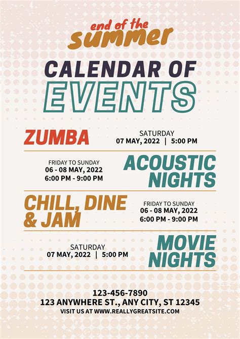 Upcoming Events Poster Template