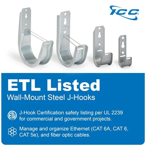 icc wall mount  hook   retainer clip galvanized steel cable