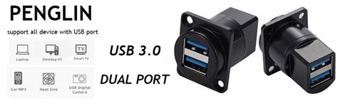 Amazon PENGLIN 2PCS Dual Ports USB 3 0 Panel Mount Connector USB 3