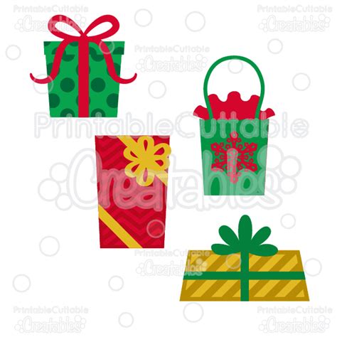 Christmas Presents Free SVG Cutting Files Clipart