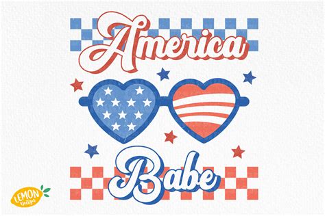 Th Of July American Babe SVG Design Graphic By Lemon Design Creative Fabrica