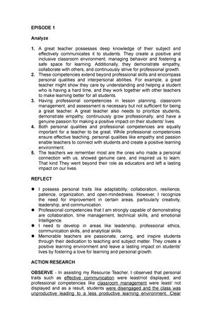 UNIT I Lesson 1 Answer - UNIT I: THE SCIENCE CURRICULUM Lesson 1: What ...