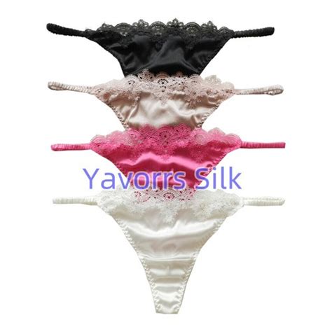 Yavorrs Pcs Womens Silk Panties G String Thong Lace Bikini Size S M L Xl Ebay