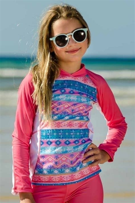 Girls Rash Guard Multi Panel Long Sleeve