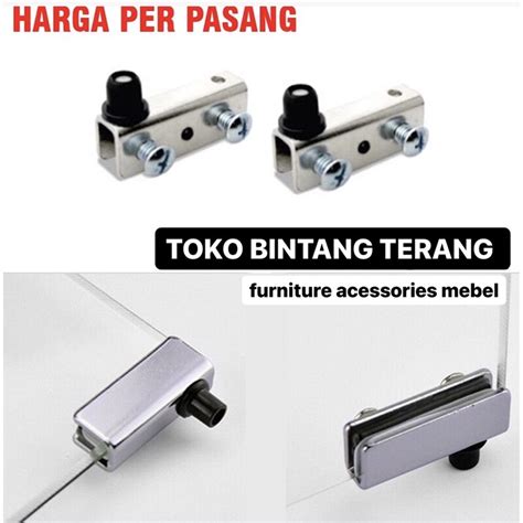 Jual Engsel Pivot Jepit Kaca 2 PCS Pivot Hinge Glass Door Shopee