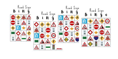 PRINTABLE Road Sign Bingo Roadtrip Games - Etsy