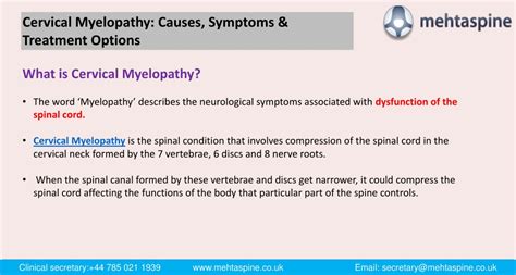 PPT - Cervical Myelopathy: Causes, Symptoms & Treatment Options PowerPoint Presentation - ID ...