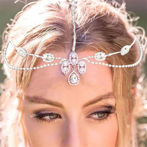 Yean Bohemian Head Chain Silver Hair Jewelry Rhinestone