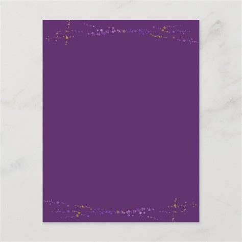 Purple Floral And Confetti Wedding Details Enclosure Card Zazzle