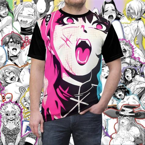 Ahegao Anime Girl Pink Blue Hentai Style Manga Girl Weeb Culture Femboy Femboy
