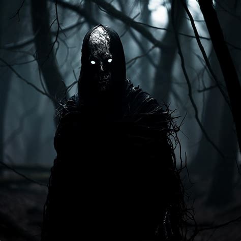 Realistic image forest shadows dark silhouettes in a forest | Premium ...