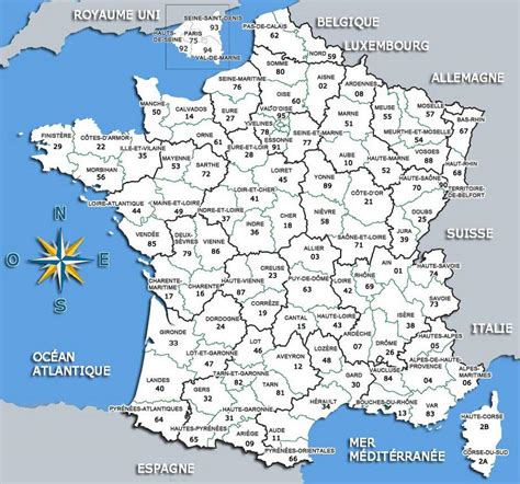 carte des departements de france vacances arts guides voyages