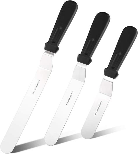 offset frosting cake knife set   black     angled icing