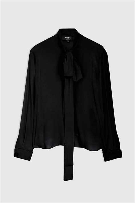 Silk Shirt With Pussy Bow Collar Rochas Official Website