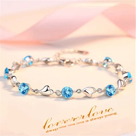 Женский браслет из серебра 925 пробы с подвесками | AliExpress