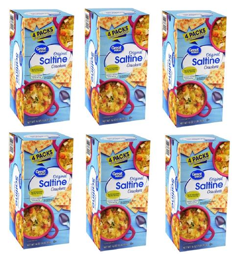 Pack Of 6 Great Value Original Saltine Crackers 4 Count