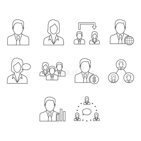 Business People Icon Set Stock Vector Illustration Of Profit 265397983