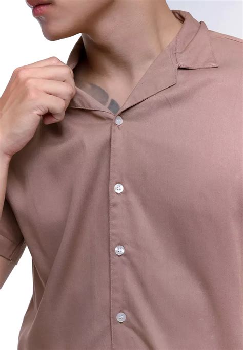 Jual Vengoz Cuban Tan Brown Casual Shirt Original Zalora Indonesia