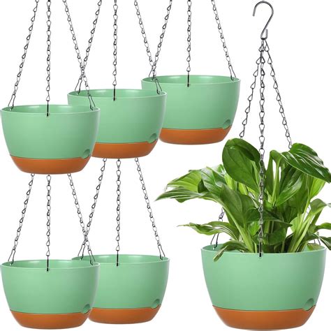 Amazon.com: Mumufy 6 Pcs 8 Inch Hanging Planter for Indoor and Outdoor