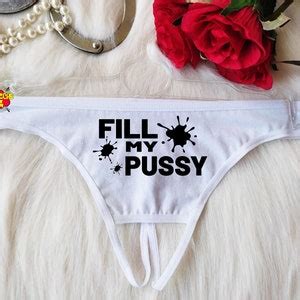 Fill My Pussy Cum Crotchless Panty Fetish Underwear Naughty Gift For Hotwife Kinky Slutty