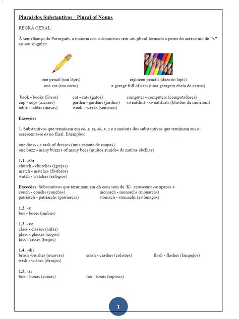 Plural Dos Substantivos Ingles Exercicios - Plural Dos Substantivos Ingles Exercicios - ZULEDU