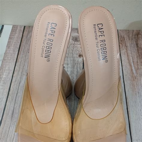 Cape Robbin Shoes Cape Robbin Inji Nude Transparent Clear Open Toe Block Super High Heel