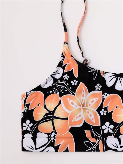 Bañador bikini con estampado floral al azar de talle alto Express Solutions