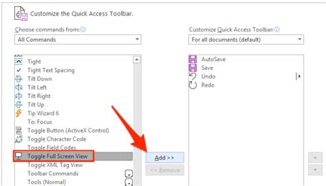 View Word Documents In Full Screen Mode