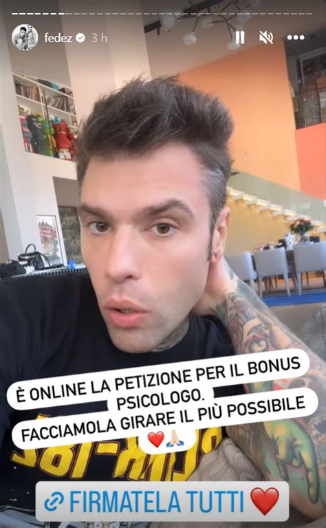 Fedez Lancia La Petizione Per Il Bonus Psicologo Il Governo Stanzi