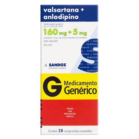 Losartana E Anlodipino - VALSARTANA + ANLODIPINO SANDOZ CAIXA 28 COMPRIMIDOS REVESTIDOS - GTIN ...