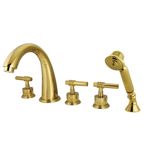 Roman Tub Faucet Polished Brass Kohler Revival 2 Handle Deck Mount Roman Tub Faucet Trim