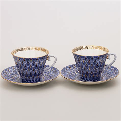 Чашка с блюдцем чайная "Незабудка" | | St-Petersburg