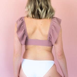 DIY Ruffle Sleeve Bow Tie Bikini Top PDF Sewing Pattern Abilene Top Etsy