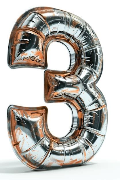 Premium Photo | A number 3 is hanging from a metal object