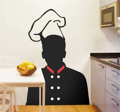 Vinilo Decorativo Silueta Chef Con Gorro Tenvinilo