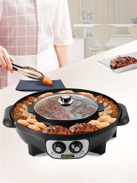 Vevor In Electric Bbq Pan Grill Hot Pot Portable Hot Pot Bbq Grill