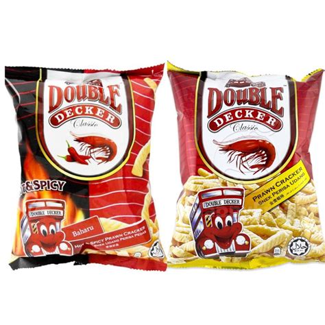 Double Decker 60g Prawn Cracker Hot Spicy Green Peas Cheese Ring Chicken Cracker