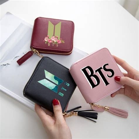 BTS Kpop Boy Groups Bangtan Wallet A.R.M.Y Gift Tassel Zipper Pocket ...