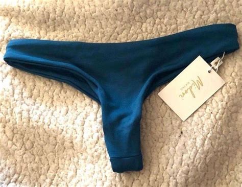 Midori Blue Teal Whale Tale Bikini Bottoms Size M Off Retail New With Tags From Bend