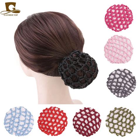 Crochet Hair Snood Bun Cover Hairnet Ballet Dance Skating Mesh Bun