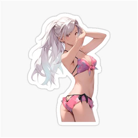 Anime Girl In Bikini Waifu Sticker For Sale By ARTficiallyAnon Redbubble