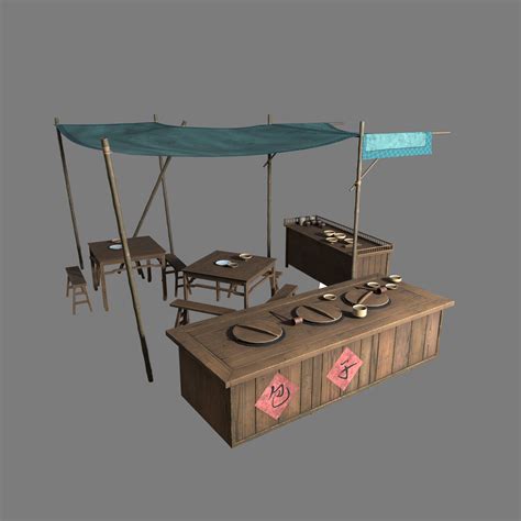 Ancient Tea Stall 3d Model Cgtrader