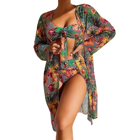 Yotmkgdo Tankini Swimsuits For Women Pcs Set Swimwear Bikini With Cover Up Fashion Printed