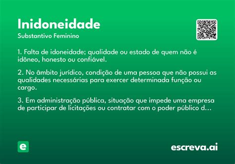 O Que Significa Inidoneidade - Inidoneidade - Significado e Sinônimo - escreva.ai
