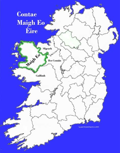 Mayo County Map And Flag Ireland